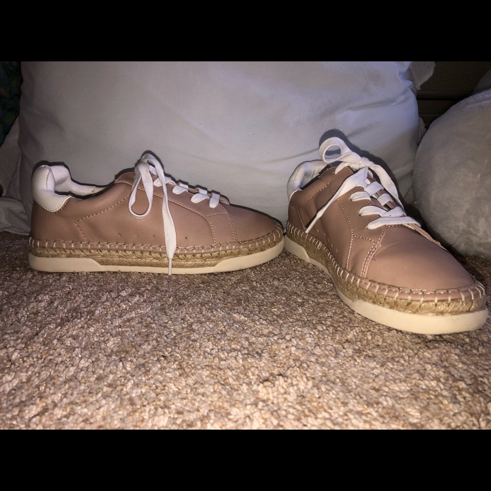 Pink/Tan Platform Sneakers